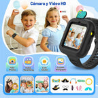 Reloj inteligente para niños, 39 juegos, cámara, video, música, podómetro, grabadora