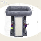 TWDEPART Árbol de gato con torre y poste para arañar para gatos de interior, centro de actividades, árbol para escalar con tablero para rascar y pelotas de juguete, gris