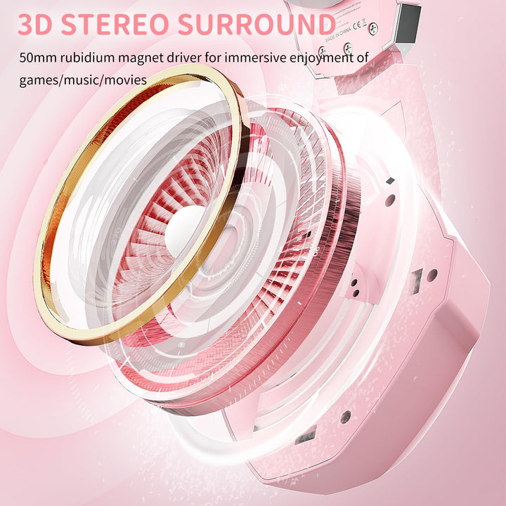 Ozeino Auriculares para juegos para PC, PS4, PS5, auriculares para...
