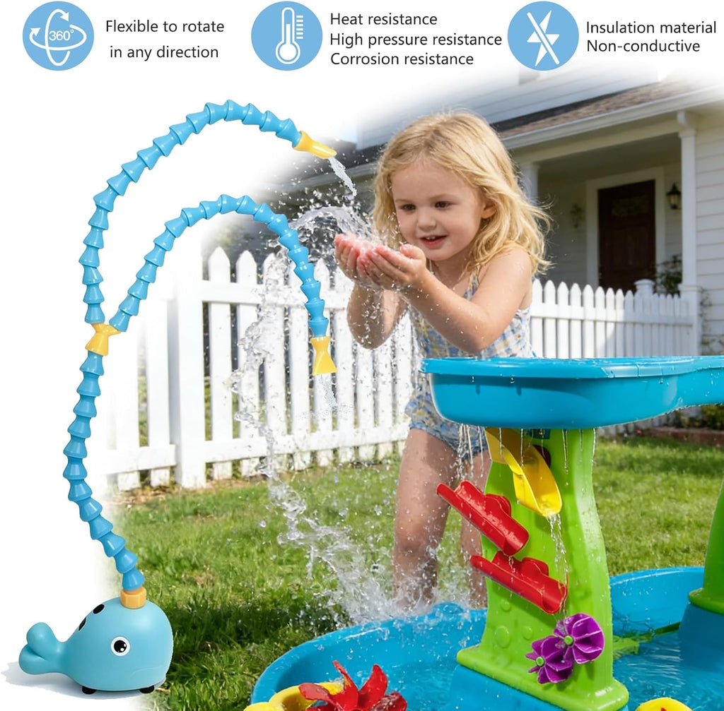 Bomba de mesa de agua recargable, bomba de juego de agua para niños, 3 modos de pulverización, compatible con la mayoría de mesas de actividades al aire libre para niños pequeños en el mercado, diseño