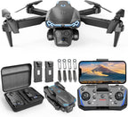 Dron plegable con cámara 1080P para principiantes y niños, FPV RC Quadcopter juguetes regalos para niños y niñas, inicio de una tecla, giros 3D, selfie de gestos, 3 modos de velocidad, 2 baterías
