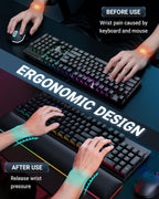 RGB, reposamuñecas de madera para teclados de computadora