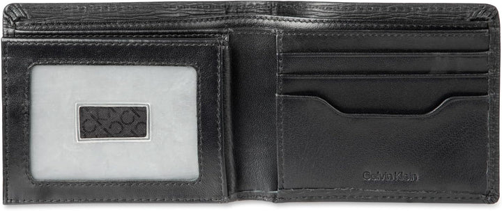 Calvin Klein Billetera plegable minimalista de piel RFID para hombr...