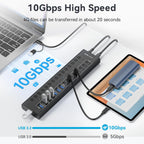 ACASIS, HB16Pro-BK, hub USB 3.2 de 16 puertos, alimentado, adaptador 5V/1.5A