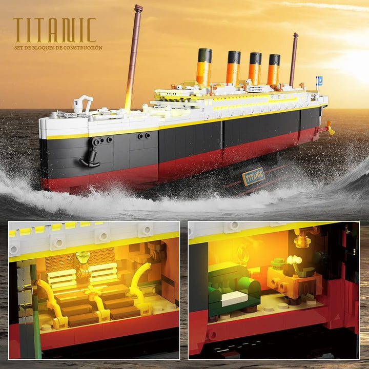 Titanic - Juego de construcción con luz 2 en 1 Titanic