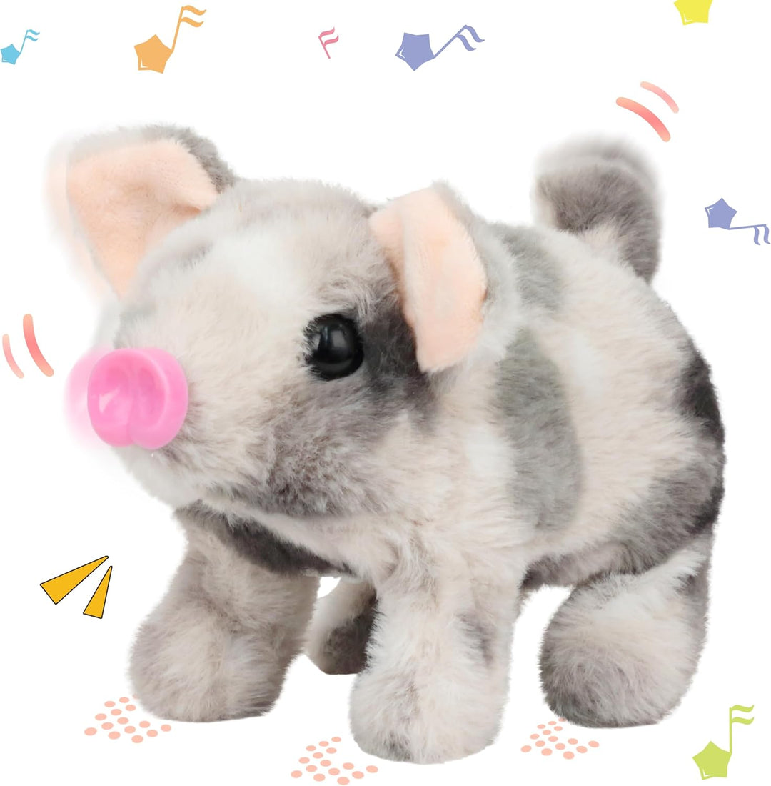 Hopearl - Juguete electrónico interactivo de peluche, cerdo con man...
