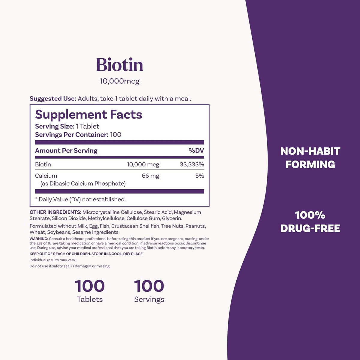 Natrol Beauty Biotina 10,000mcg Vitaminas para la Belleza, 100 Tabl...
