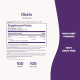 Natrol Beauty Biotina 10,000mcg Vitaminas para la Belleza, 100 Tabl...