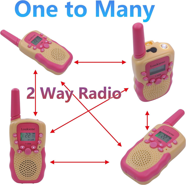 LOUKIENE Walkie Talkies para niños de 22 canales de radio de 2 vías...