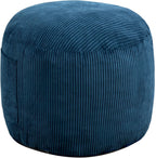 Puf otomano redondo de relleno (azul, 20 pulgadas de profundidad x