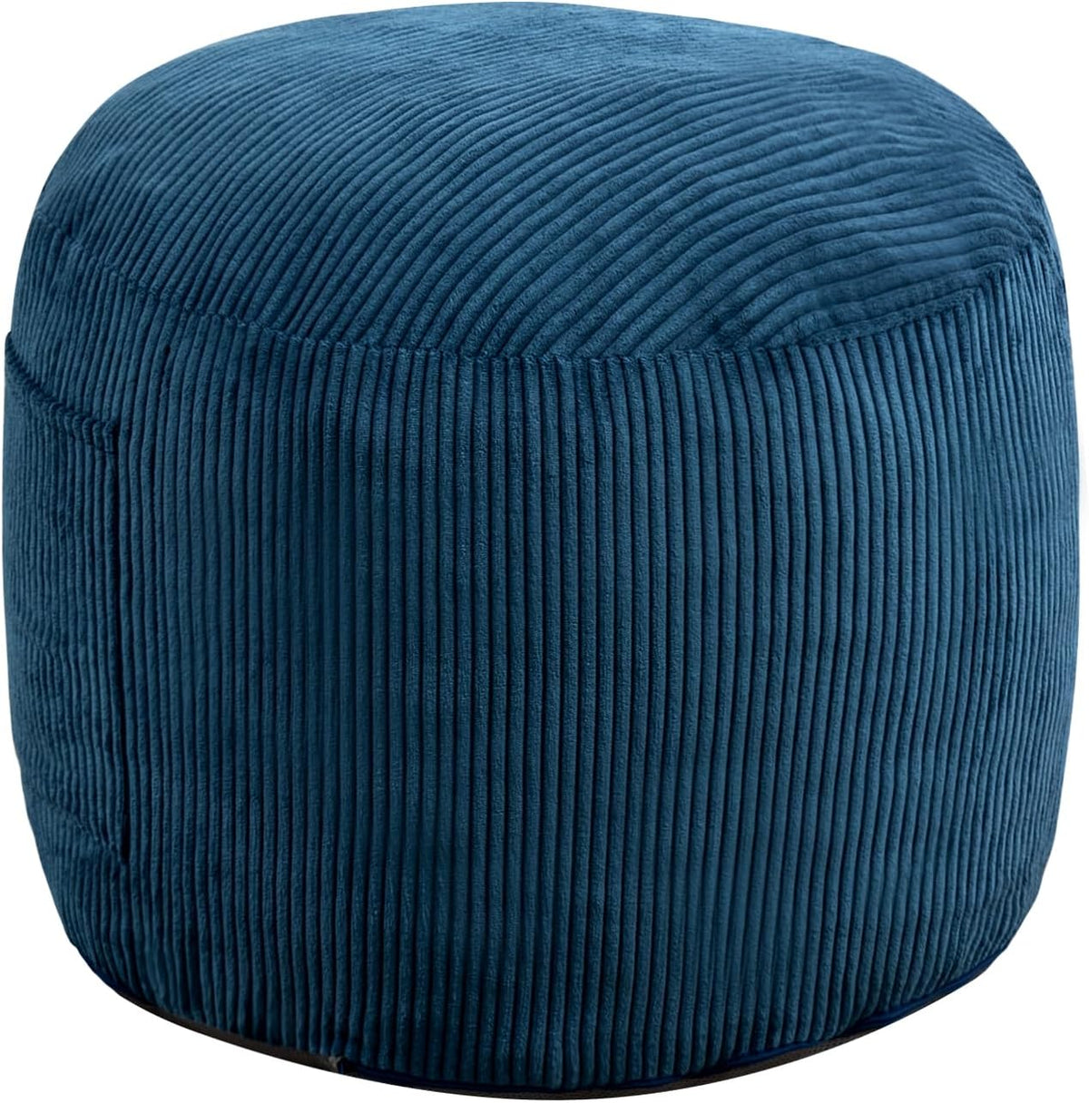 Puf otomano redondo de relleno (azul, 20 pulgadas de profundidad x