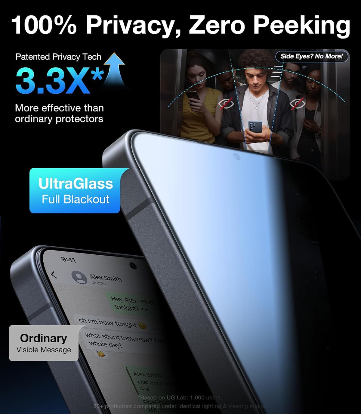 UltraGlass 9H+ Armor - Protector de pantalla de privacidad para Samsung