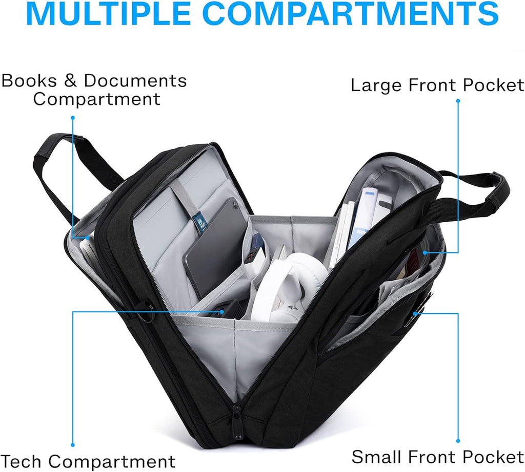 BAGSMART 17,3 pulgadas portátil bolsa expandible para computadora maletín