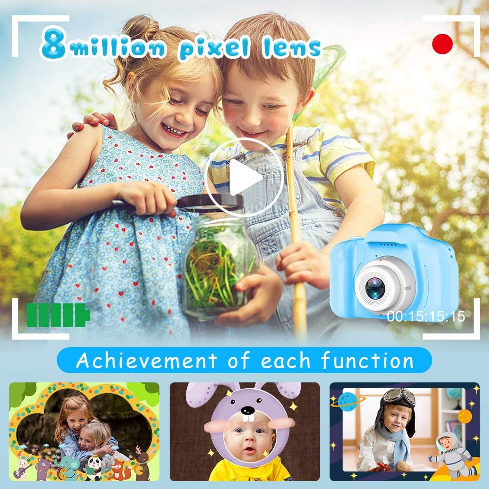 Seckton Cámara de selfie mejorada para niños, regalos de cumpleaños...