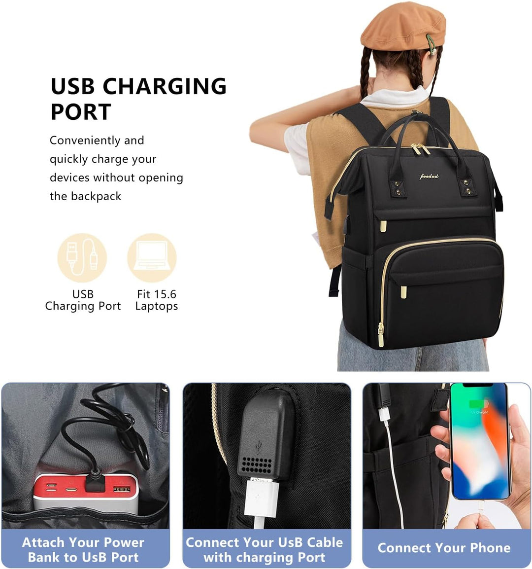 FOCDOD - Mochila para laptop de mujer, para trabajo - Compatible co...