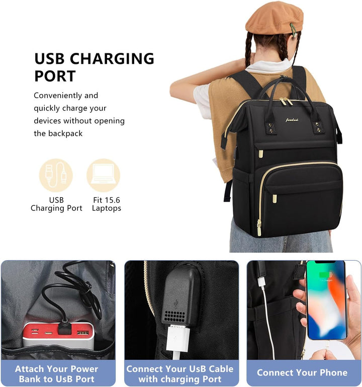 FOCDOD - Mochila para laptop de mujer, para trabajo - Compatible co...