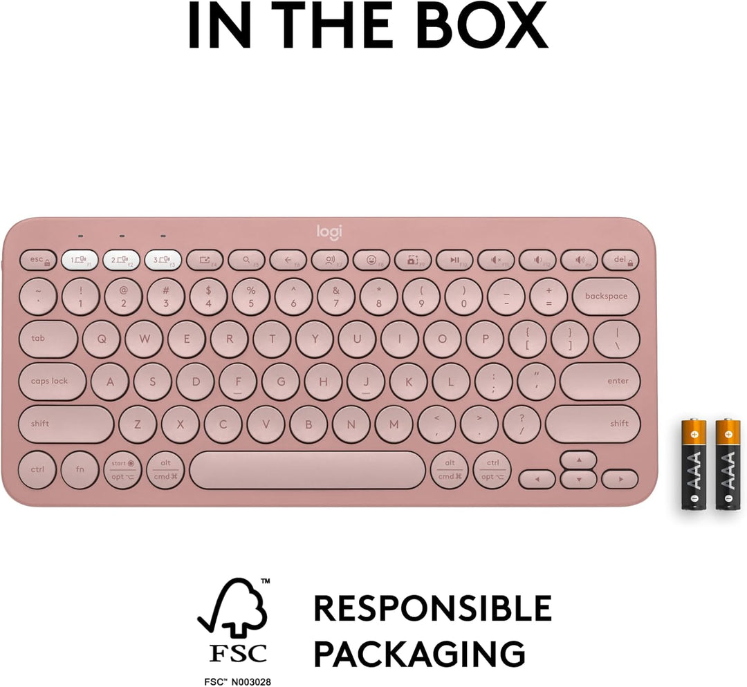 Logitech Pebble Keys 2 K380s, teclado inalámbrico Bluetooth multidi...