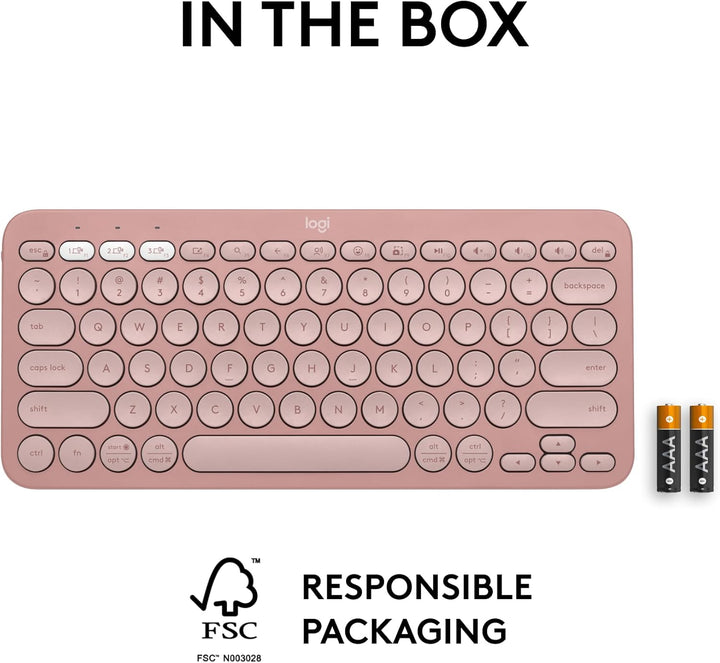 Logitech Pebble Keys 2 K380s, teclado inalámbrico Bluetooth multidi...