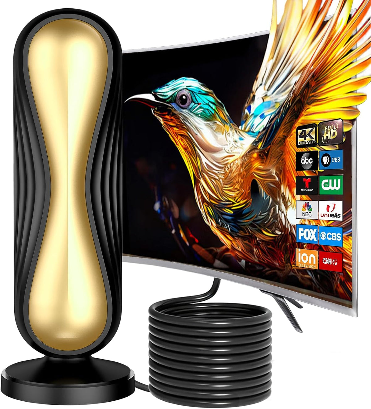 Antena de TV 2026 para Smart Indoor TV, compatible con canales locales 4K y 8K