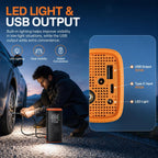 Inflador portátil del neumático del compresor de aire 150 PSI 12000mAh
