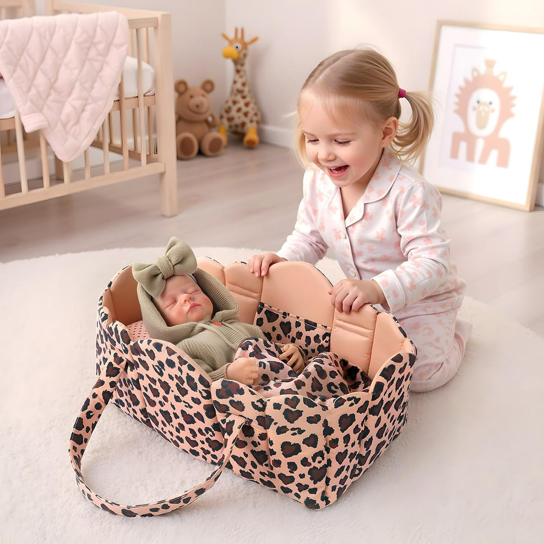 BABESIDE Juego de 3 piezas de moisés para muñeca con ropa de cama p...
