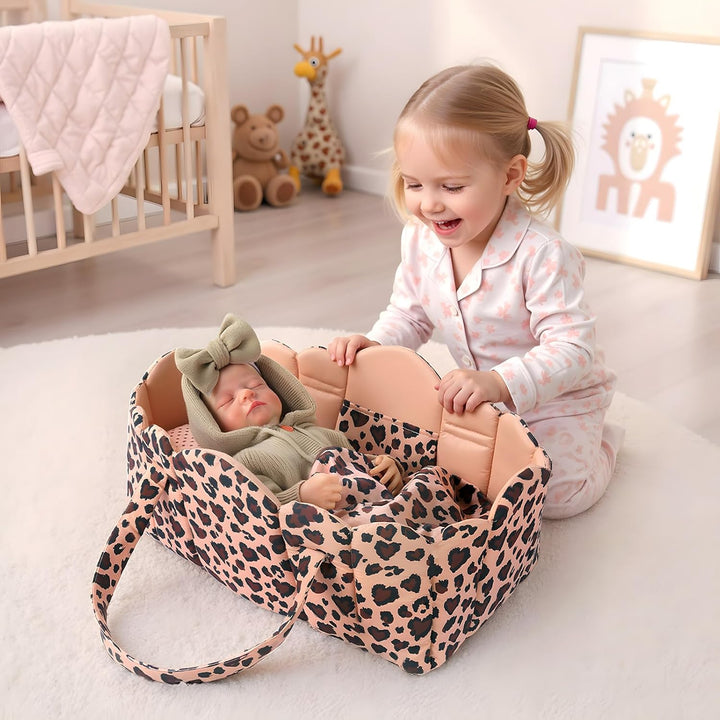BABESIDE Juego de 3 piezas de moisés para muñeca con ropa de cama p...
