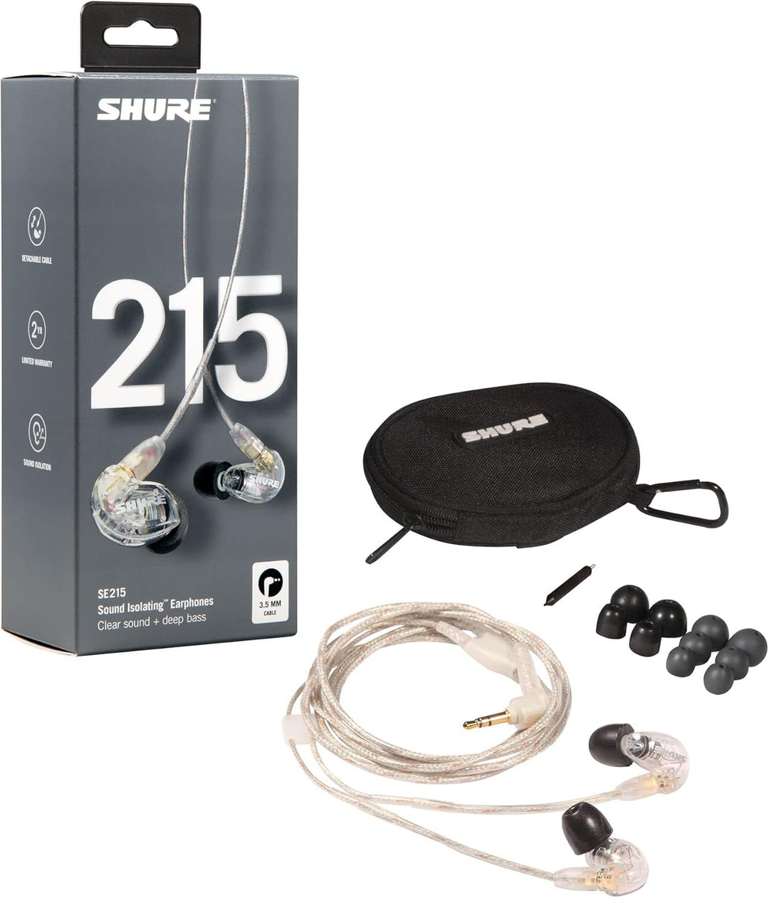 Monitor SHURE SE215 Live Sound, Transparente