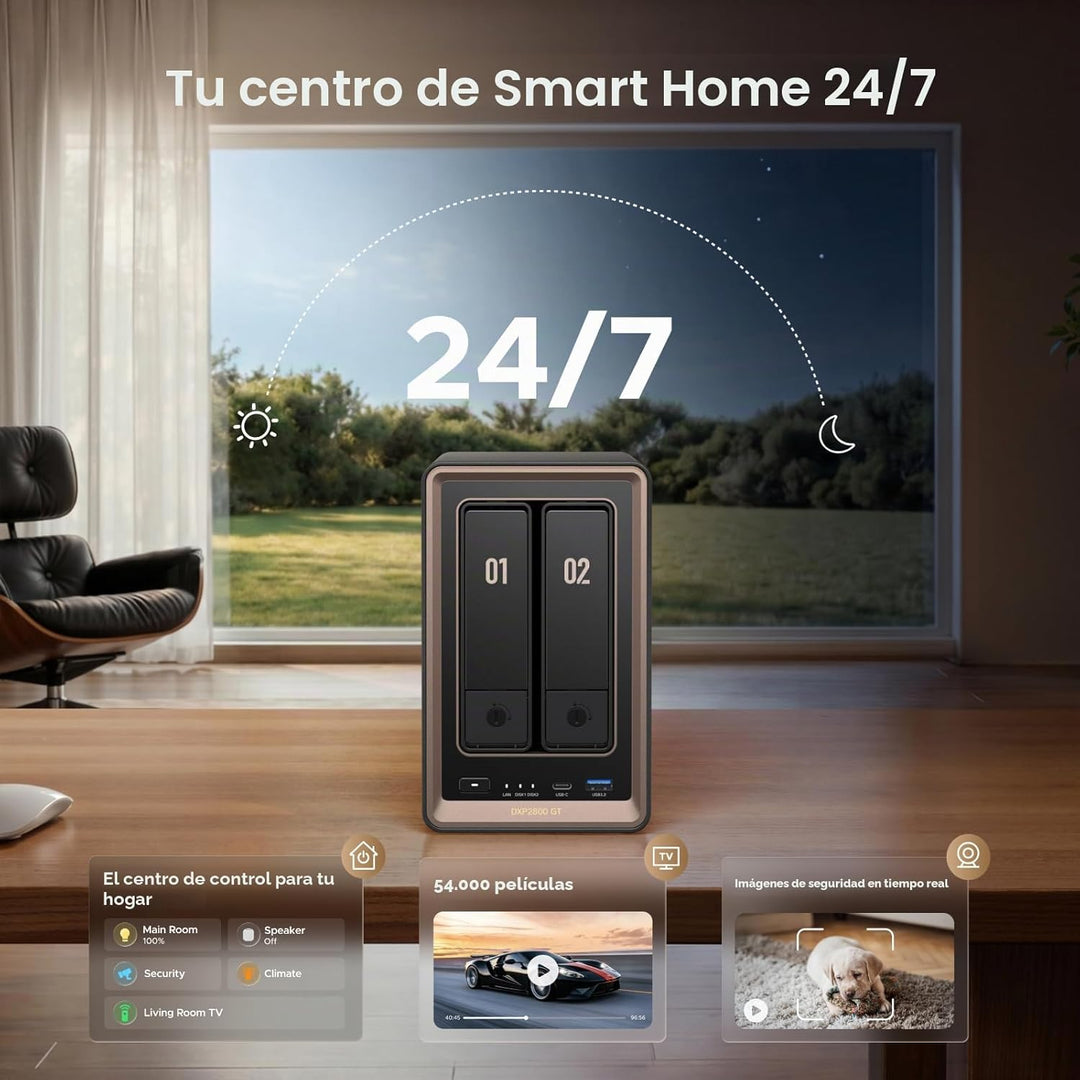 UGREEN NAS DXP2800 GT Almacenamiento de red de escritorio de 2 bahí...