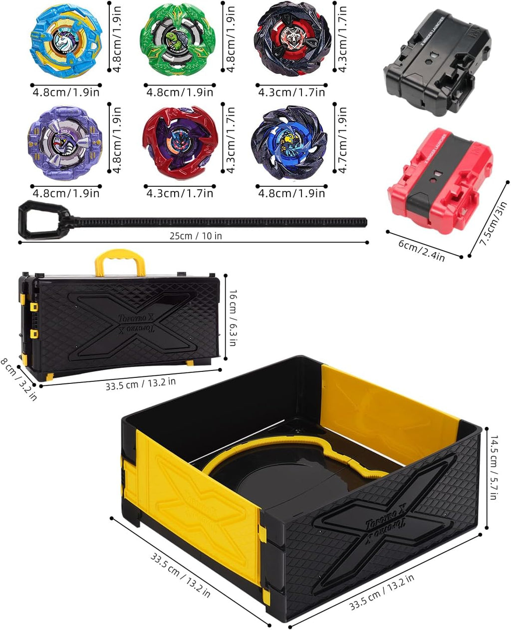 Foldable Portable X Stadium Arena con 6 Tops & 2 Launchers