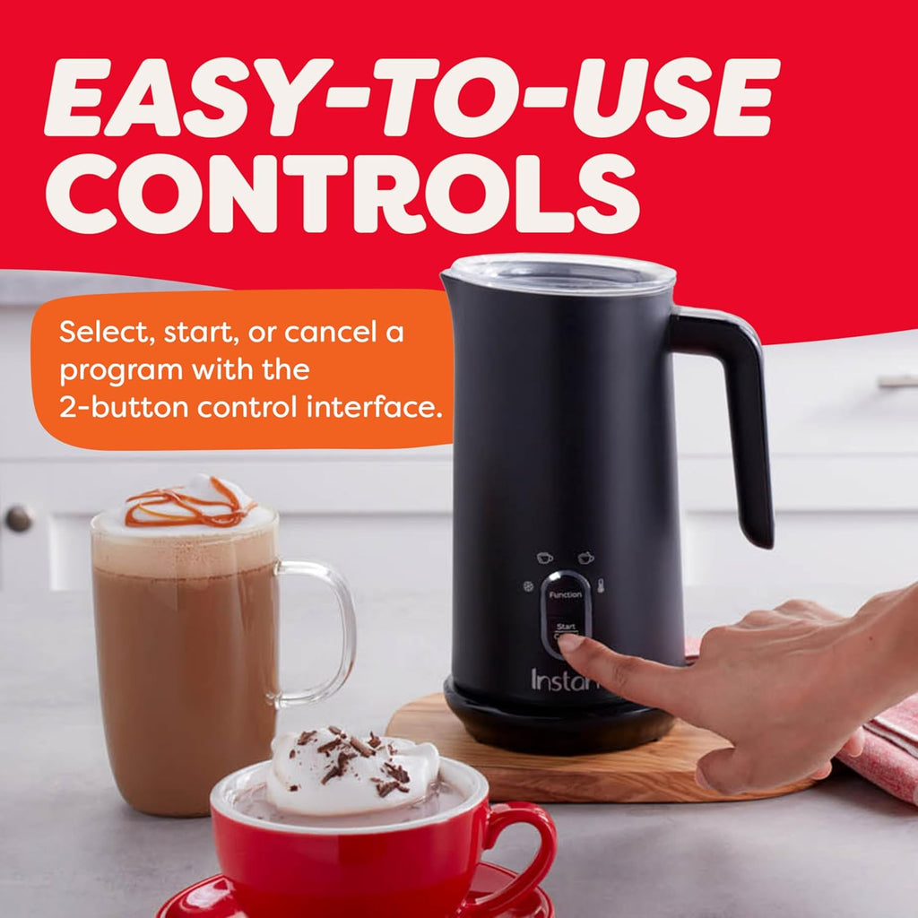 Espumador de leche Instant Pot, vaporizador eléctrico 4 en 1, fabricante de espuma caliente y fría automática de 10 oz/295 ml y calentador de leche para café con leche, capuchinos, macchiato, de los