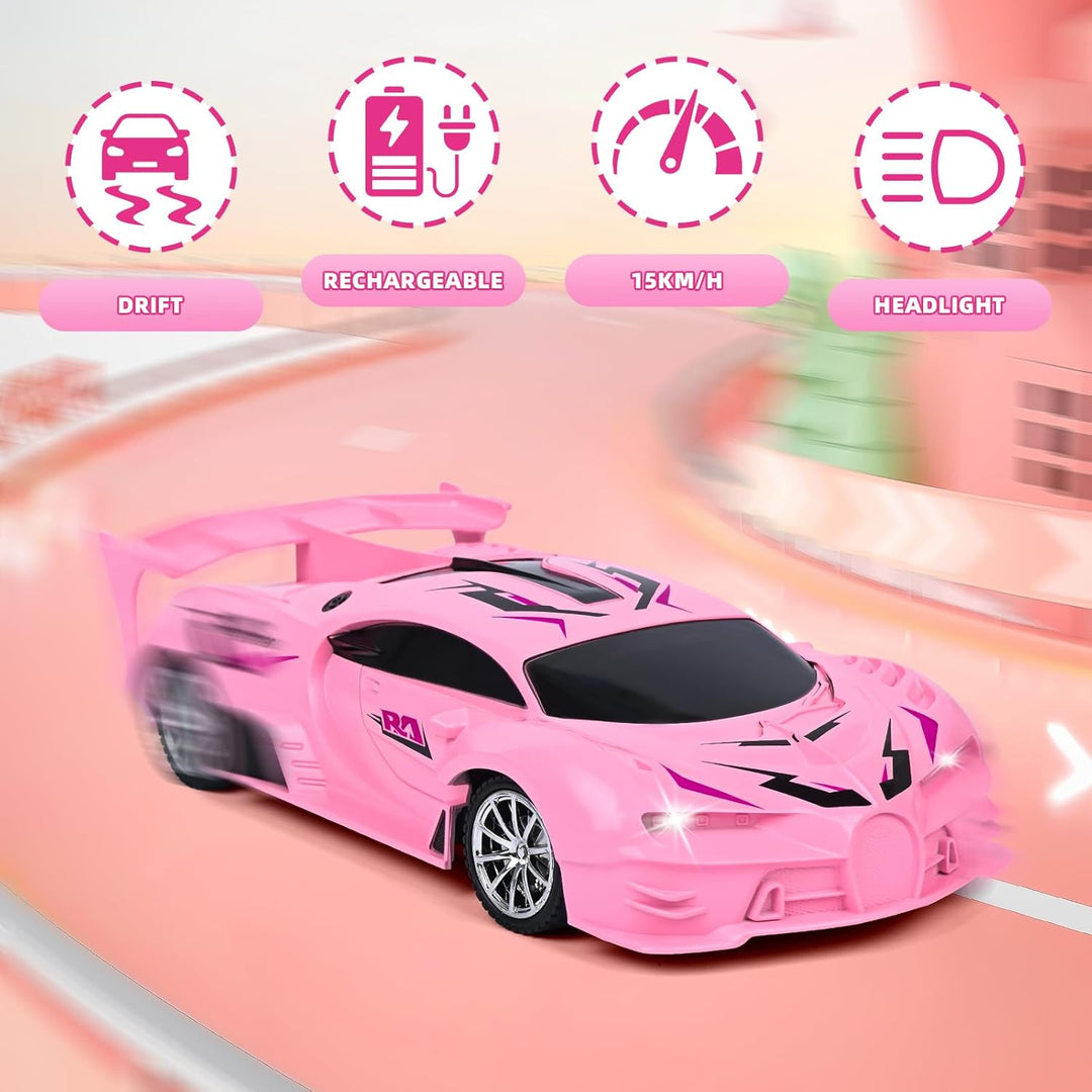KULARIWORLD Coche de Control Remoto Rosa para Niñas, Coches RC de D...