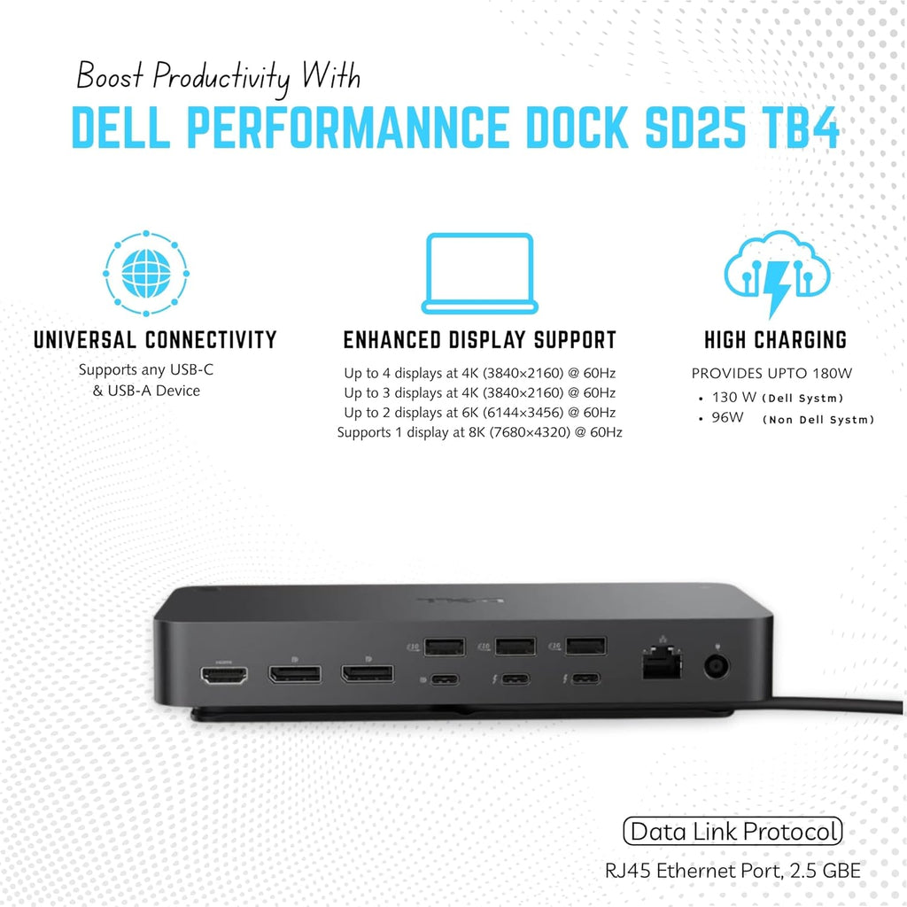 SD25TB4 Dell Pro Thunderbolt 4 Smart Dock - Estación de acoplamiento USB-C
