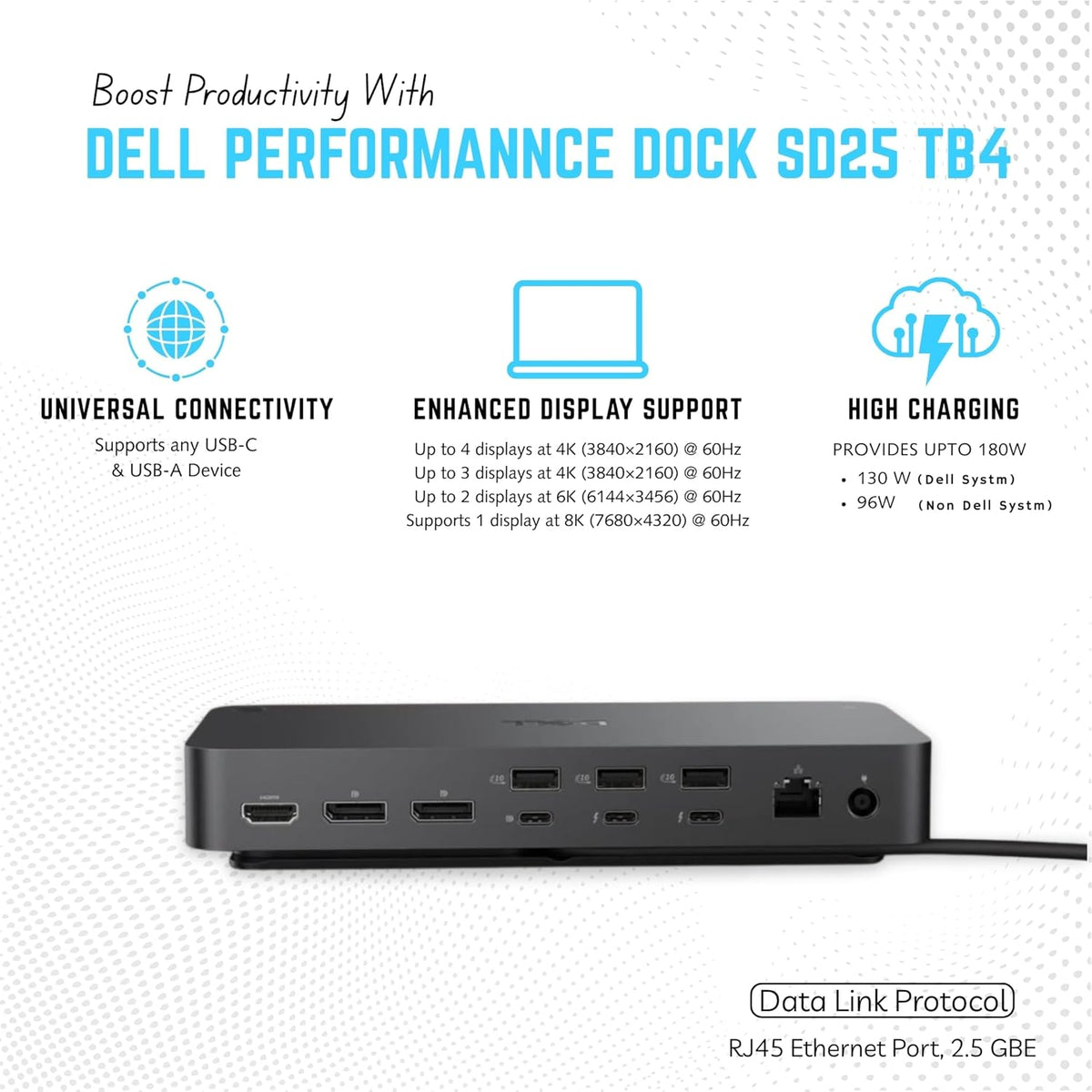 SD25TB4 Dell Pro Thunderbolt 4 Smart Dock - Estación de acoplamiento USB-C