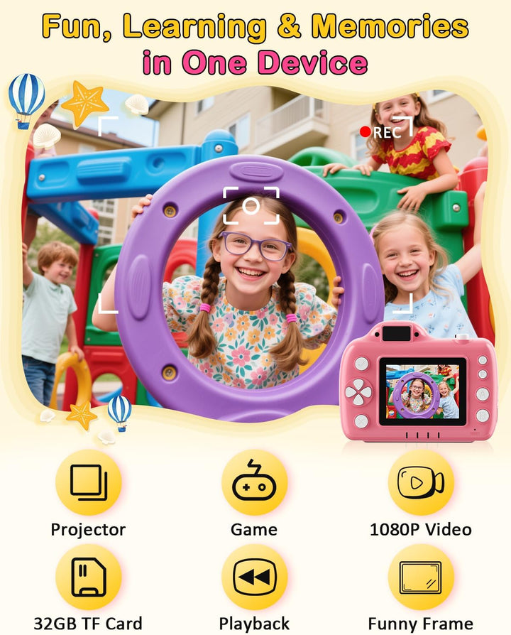 Cámara para niños con proyector: regalo perfecto para cumpleaños, N...
