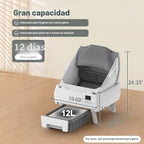 Caja de arena automática para gatos, control de aplicación, diseño abierto, monitor de salud inteligente, adecuado para gatos medianos y gatitos, seguridad antipellizcos, funcionamiento
