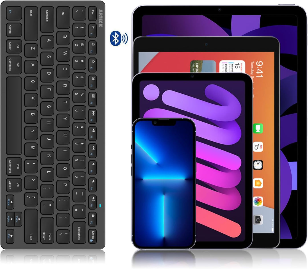 Arteck - Teclado Bluetooth ultradelgado compatible con iPad de 10.2...