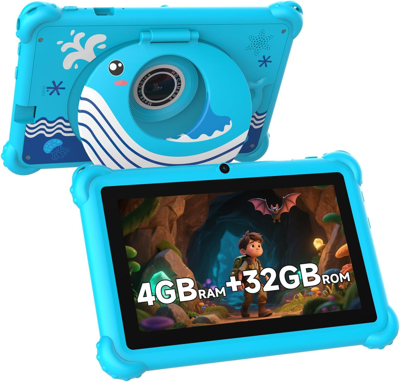 Tablet infantil de 7 pulgadas para niños pequeños, Android 12, 4 GB...