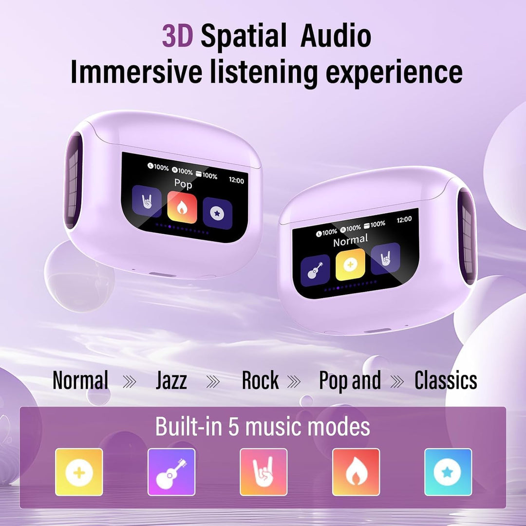 Auriculares inalámbricos, auriculares Bluetooth 5.4 con pantalla tá...