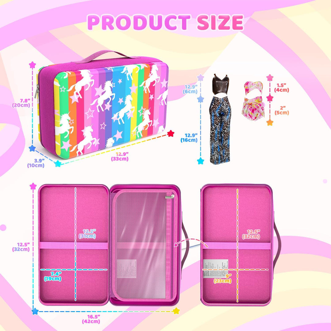 LININYHAO Elegante estuche de viaje para muñecas de moda de 12 pulg...