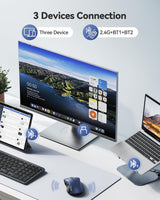 TECKNET Ratón Bluetooth recargable, [USB + BT5.0 + BT3.0], mouse in...