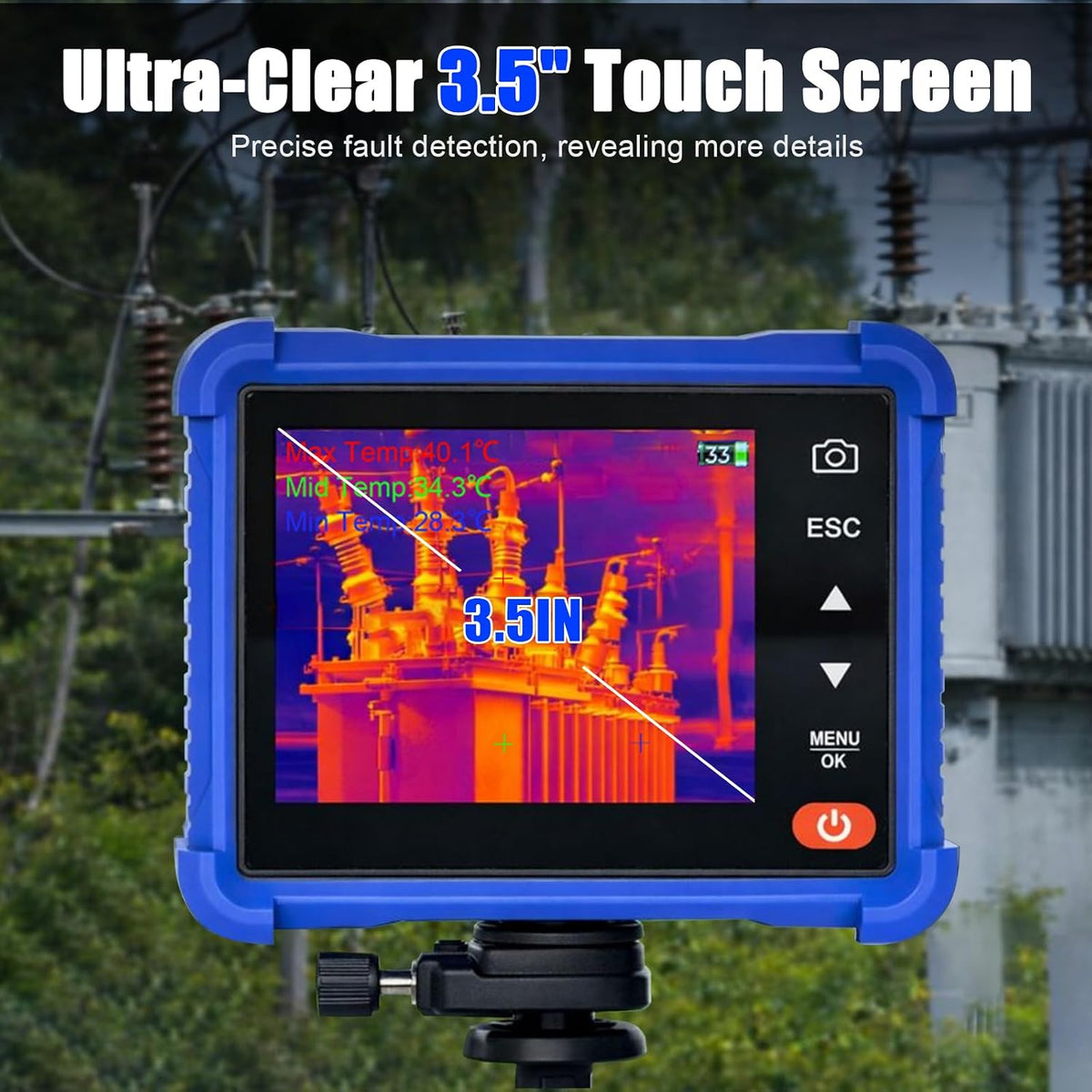 Cámara de imágenes térmicas con pantalla táctil de 3.5 pulgadas, pistola de imagen térmica AIOMEST con resolución IR de 256 x 192, temperatura de calor de -4 °F a 1022 °F, Wi-Fi, cámara infrarroja