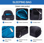 Saco de dormir para adultos para clima frío de 0 °F, bolsa de mochilero ligera con botines de plumón para hombres y mujeres para mantener el calor