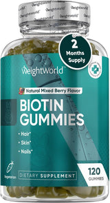WeightWorld Gomitas de biotina de 5000 mcg con vitaminas A, C, D3,...
