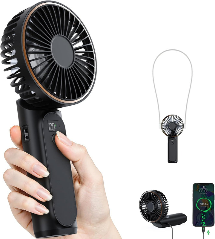 TUNISE Ventilador de Mano Portátil Recargable, Ventilador Portátil...