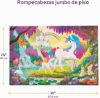Melissa & Doug Rompecabezas de unicornio gigante que brilla en la oscuridad, rompecabezas de 48 piezas con detalles ocultos, rompecabezas para niños para niñas y niños a partir de 4 años - Certificado