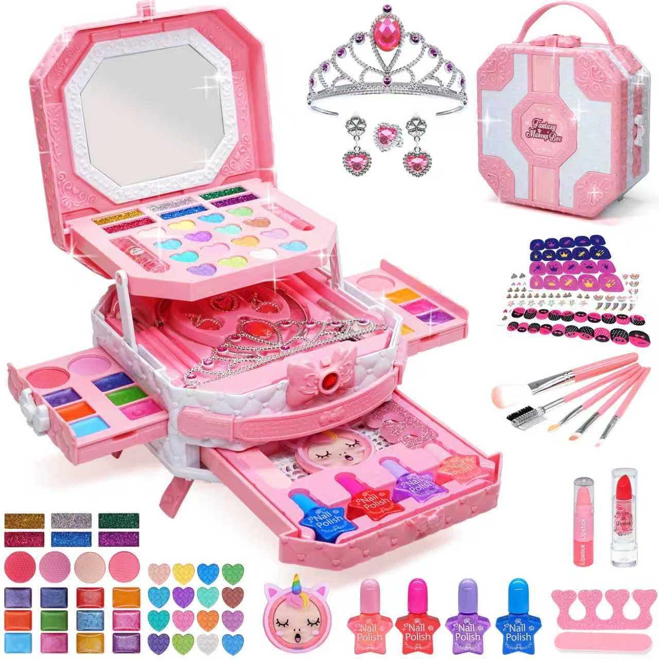 Juegos de maquillaje para niñas de 5 a 8 años, kit de maquillaje de...