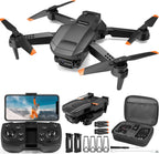 Dron con cámara para adultos, niños principiantes, 1080P HD FPV Mini Drone RC plegable con 2 baterías, retención de altitud, despegue/aterrizaje con una tecla, cámara ajustable de 90°, control de