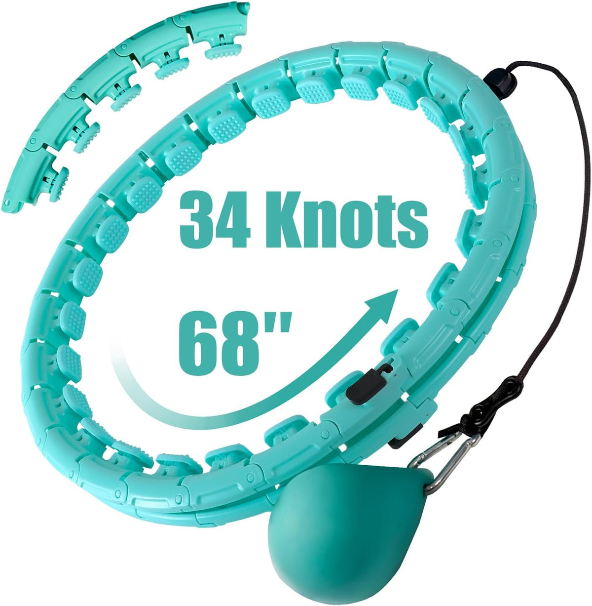 OurStarry - Aro de Ejercicio con Peso de 34 Nudos de Tamaño Grande, Anillo Inteligente de Cintura para Pérdida de Peso en Adultos