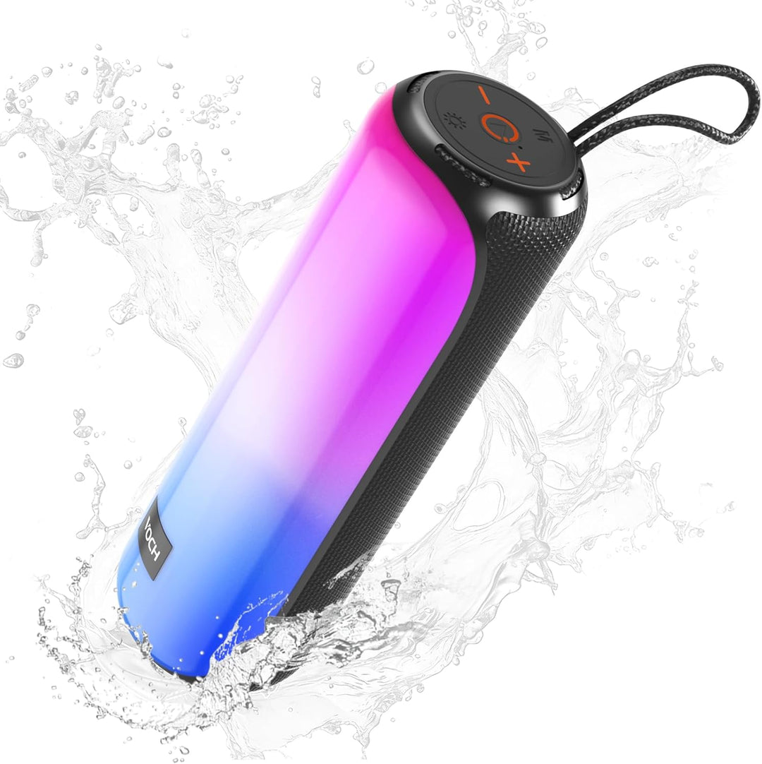 VOCH Altavoz Bluetooth 5.3 con luz RGB, altavoz inalámbrico portáti...