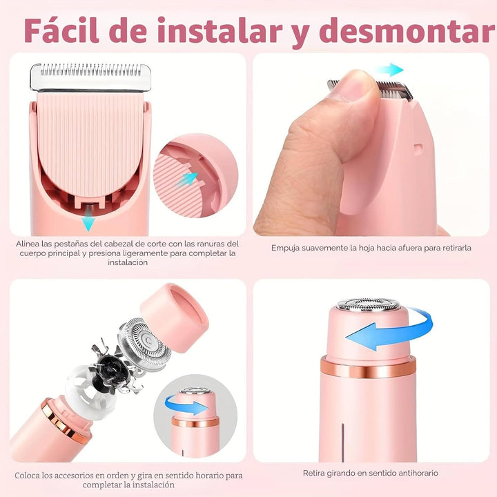 Recortadora de bikini para mujer, afeitadora de bikini de doble cab...